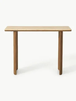 Wandtafel Chandler van eikenhout met travertin blad^Westwing Collection Fashion