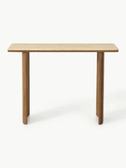 Wandtafel Chandler van eikenhout met travertin blad^Westwing Collection Fashion