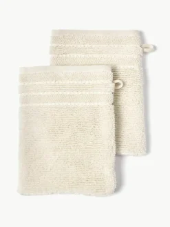 Washandjes Luxe met gestreepte rand, 2 stuks^Westwing Collection Best