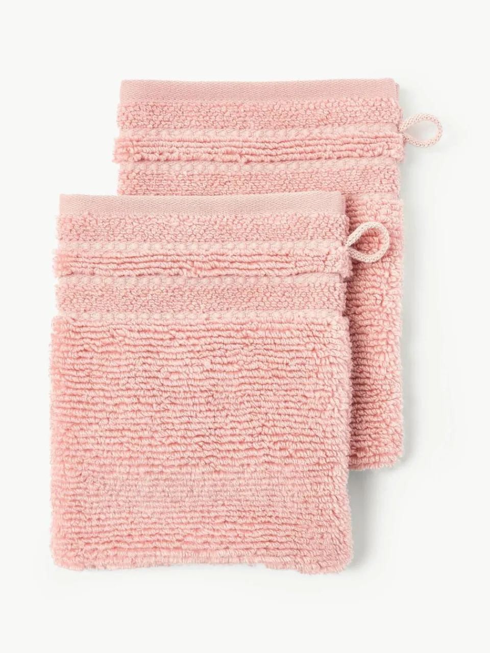 Washandjes Luxe met gestreepte rand, 2 stuks^Westwing Collection Hot