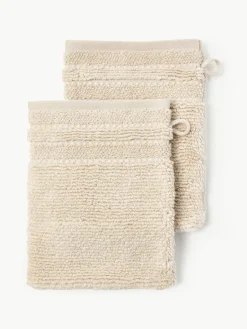 Washandjes Luxe met gestreepte rand, 2 stuks^Westwing Collection Online