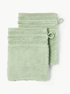 Washandjes Luxe met gestreepte rand, 2 stuks^Westwing Collection Fashion