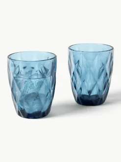 Waterglazen Colorado met structuurpatroon, 4 stuks^Westwing Collection Clearance