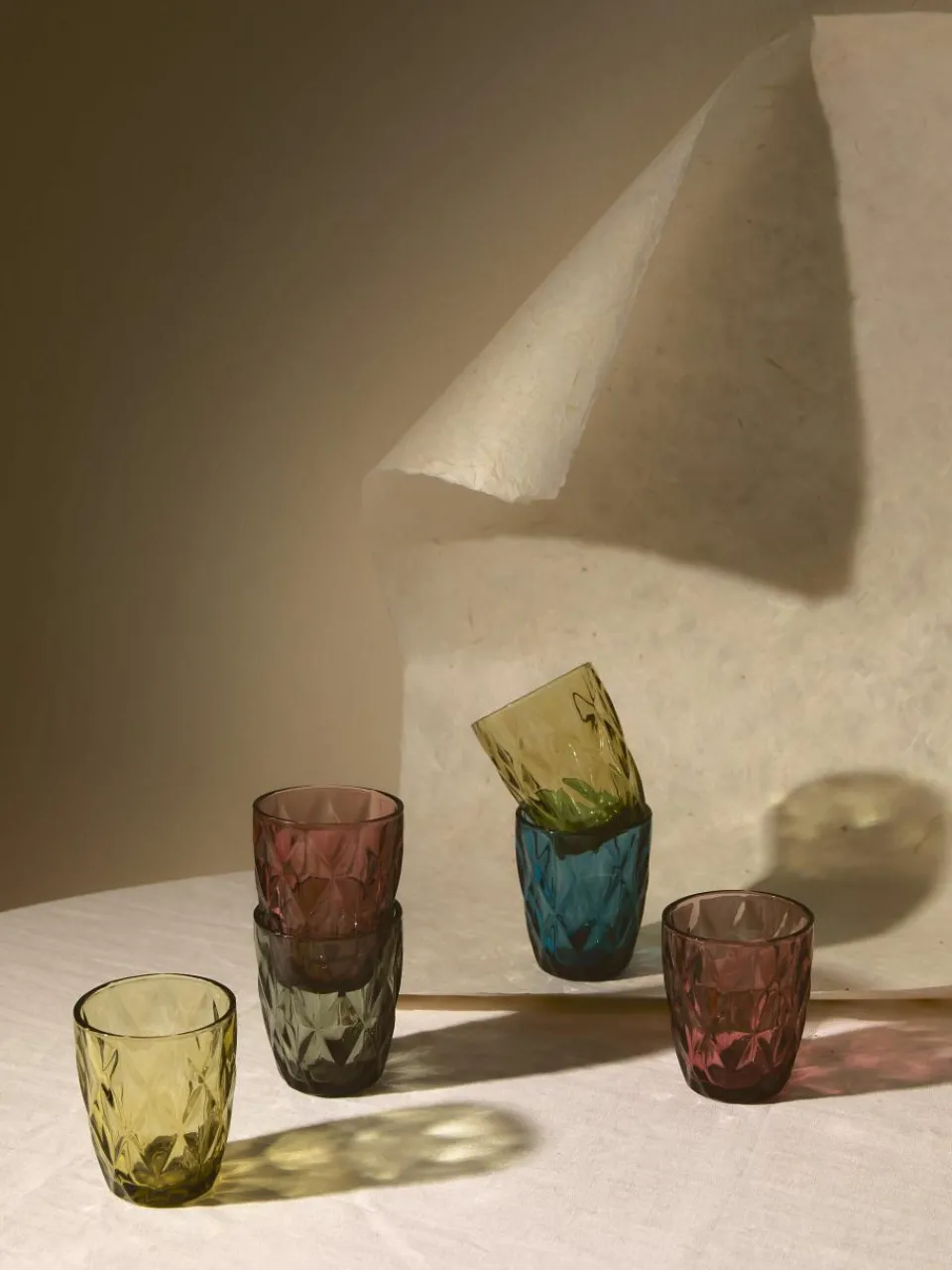 Waterglazen Colorado met structuurpatroon, 4 stuks^Westwing Collection Discount