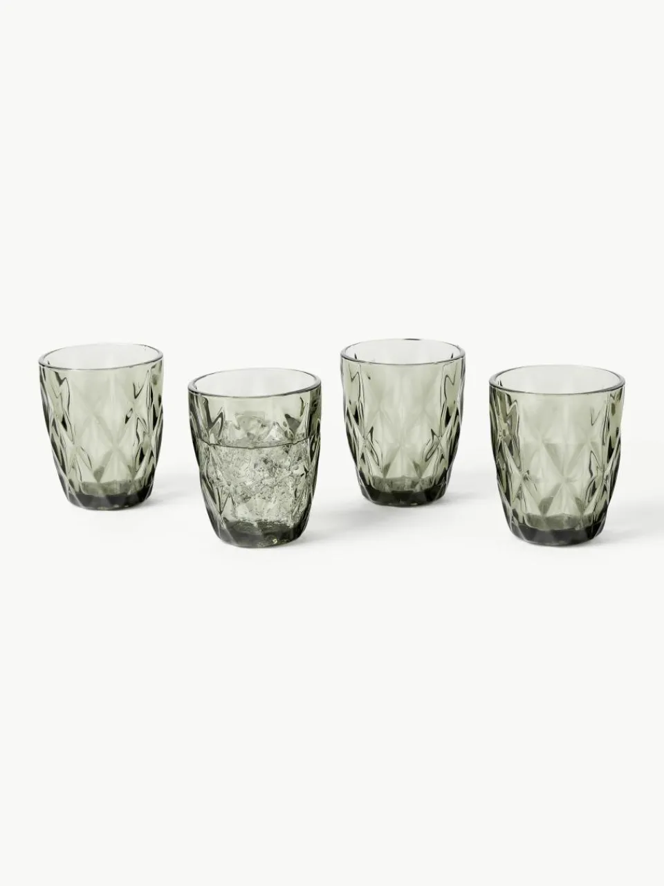 Waterglazen Colorado met structuurpatroon, 4 stuks^Westwing Collection Discount