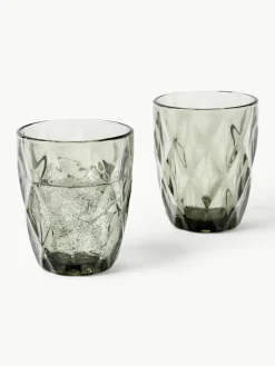 Waterglazen Colorado met structuurpatroon, 4 stuks^Westwing Collection Discount
