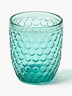 Waterglazen Geometrie met structuurpatroon, set van 6^Villa D'Este Home Tivoli Outlet