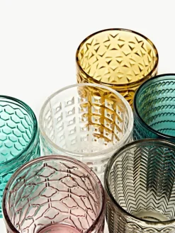 Waterglazen Geometrie met structuurpatroon, set van 6^Villa D'Este Home Tivoli Outlet