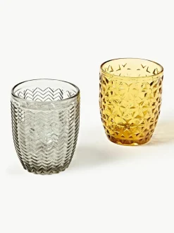 Waterglazen Geometrie met structuurpatroon, set van 6^Villa D'Este Home Tivoli Outlet