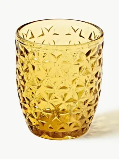 Waterglazen Geometrie met structuurpatroon, set van 6^Villa D'Este Home Tivoli Outlet