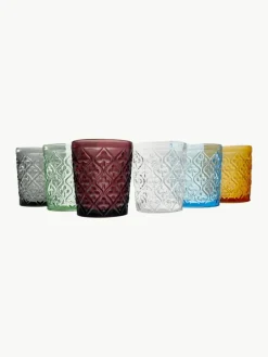 Waterglazen Marrakech met structuurpatroon, set van 6^Villa D'Este Home Tivoli Outlet