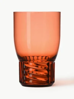 Waterglazen Trama met structuurpatroon, 4 stuks^Kartell Discount