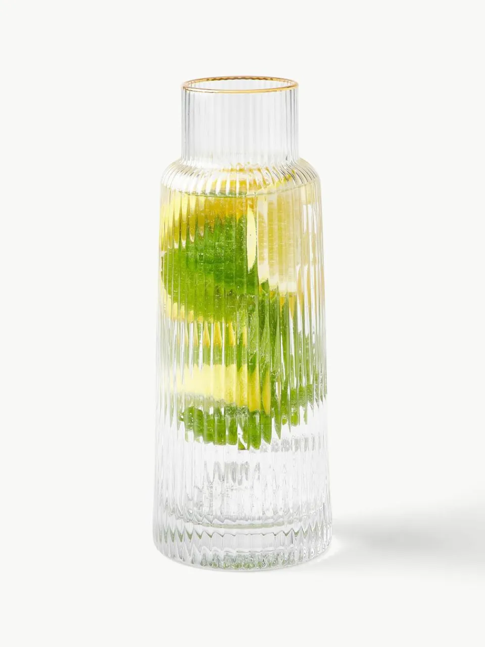 Waterkaraf Minna met groefreliëf en goudkleurige rand, 1.1 L^Westwing Collection Discount