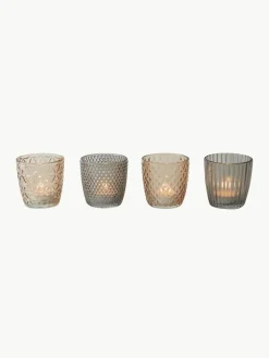 Waxinelichthouder Marilu van glas, set van 4^Westwing Fashion