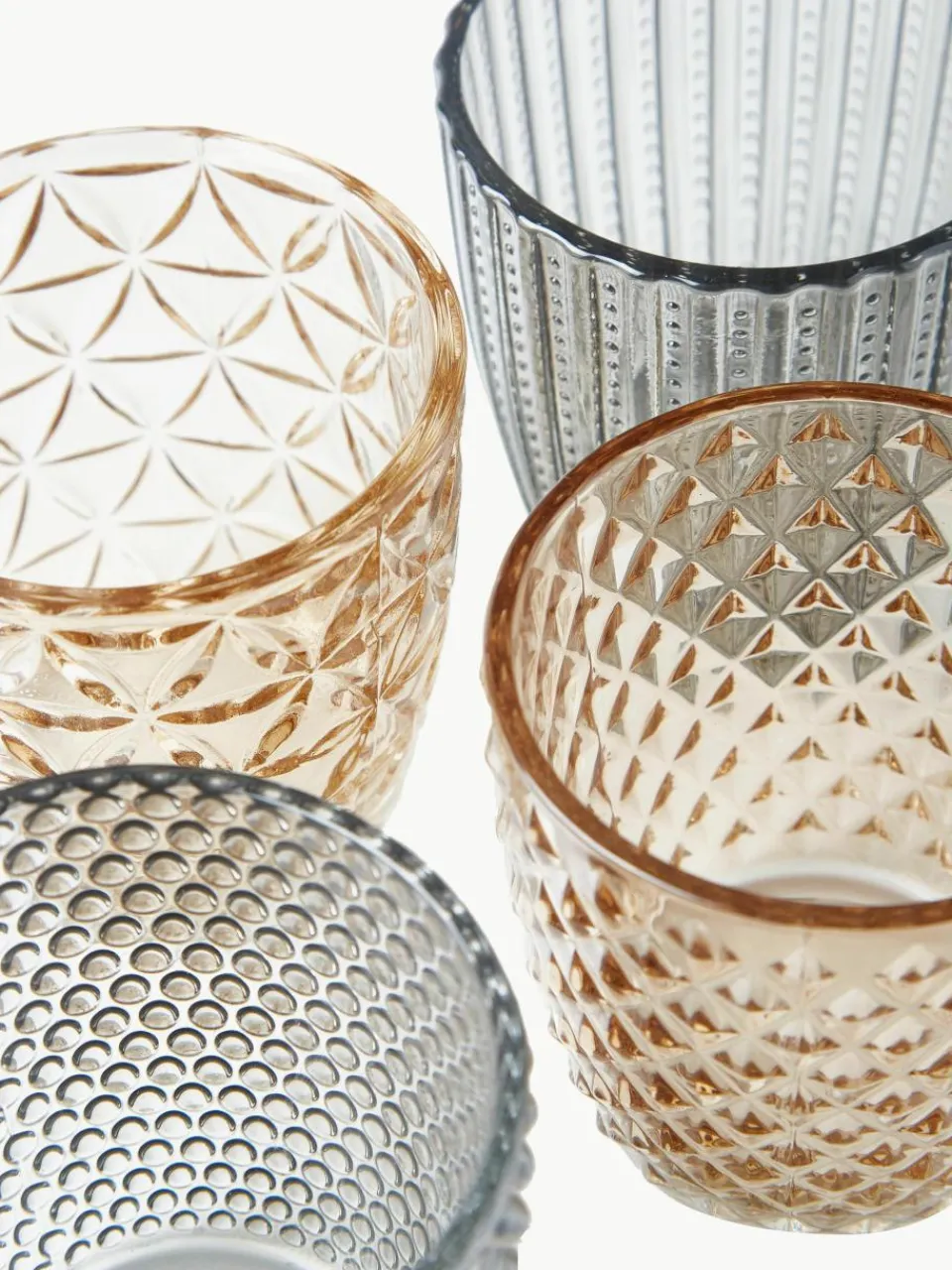 Waxinelichthouder Marilu van glas, set van 4^Westwing Fashion