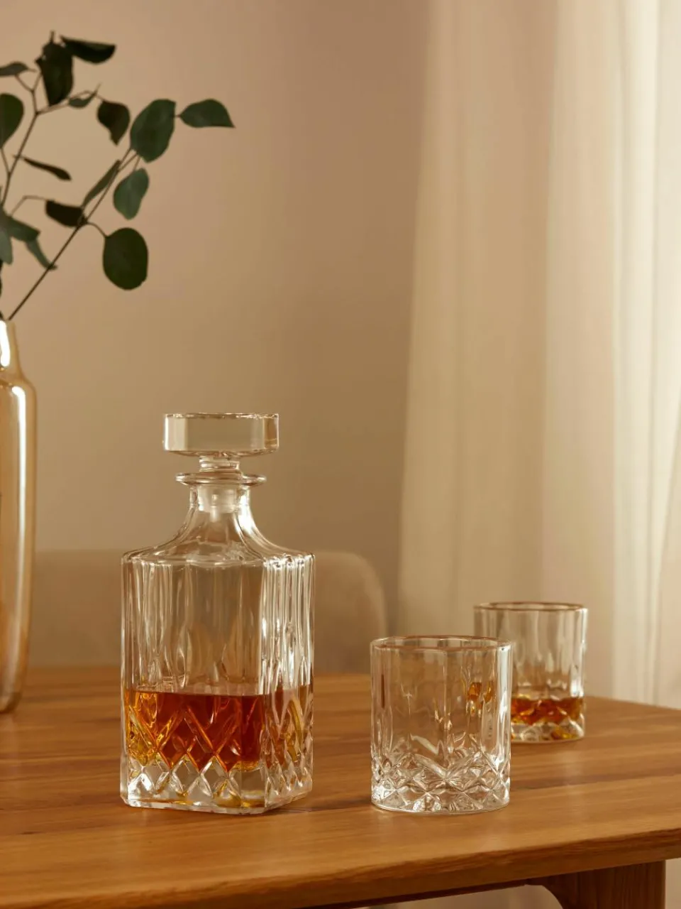 Whiskyset George met kristalreliëf, 3-delig^Westwing Collection Hot