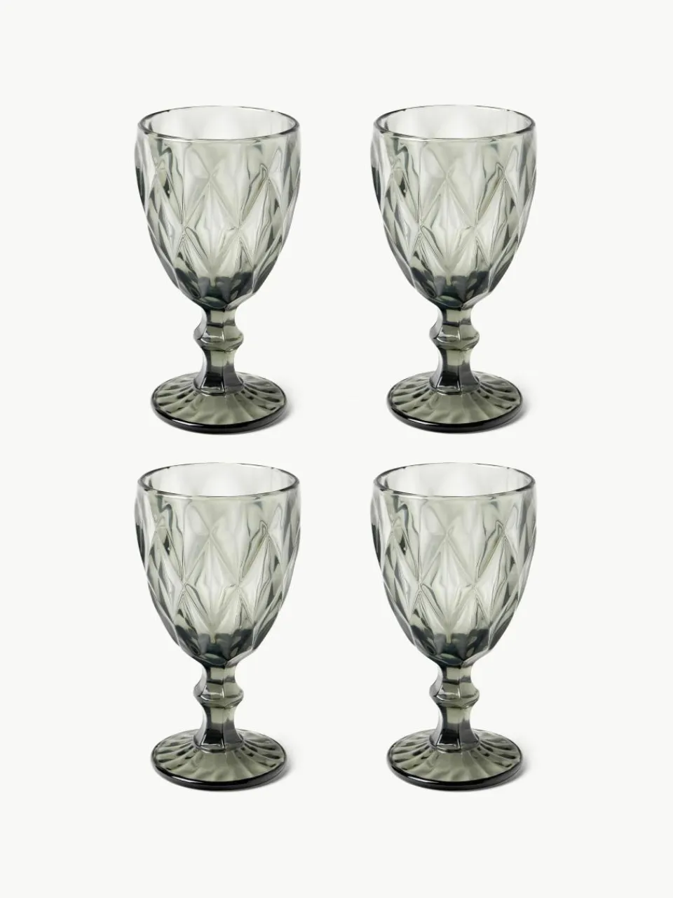 Wijnglazen Colorado met structuurpatroon, 4 stuks^Westwing Collection New