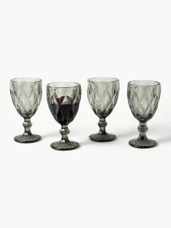 Wijnglazen Colorado met structuurpatroon, 4 stuks^Westwing Collection New