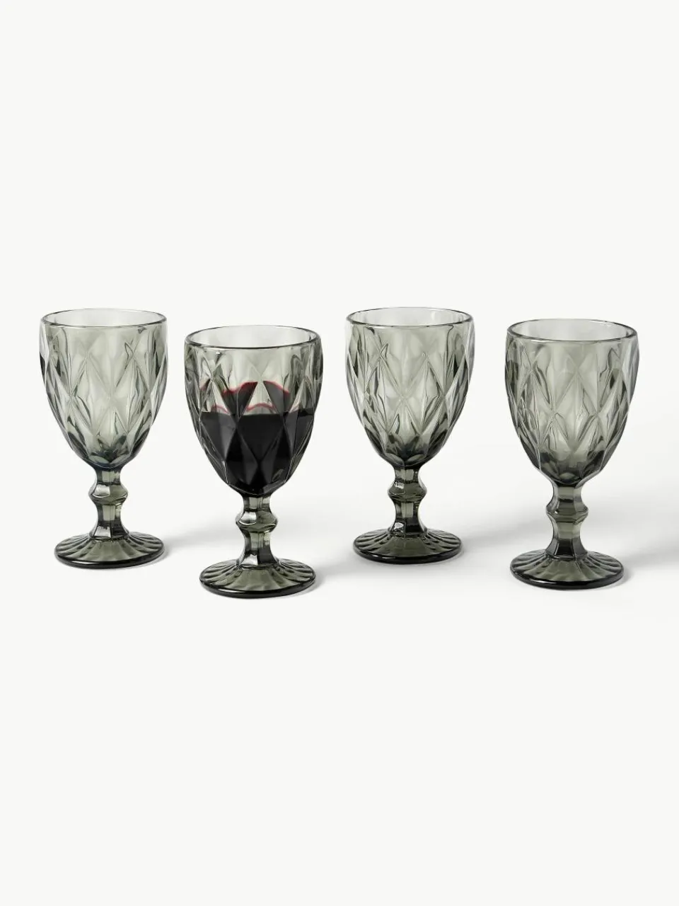 Wijnglazen Colorado met structuurpatroon, 4 stuks^Westwing Collection New