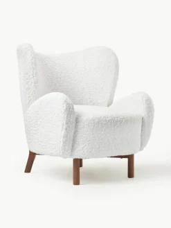 Witte teddy fauteuil Kalia^Westwing Collection Fashion