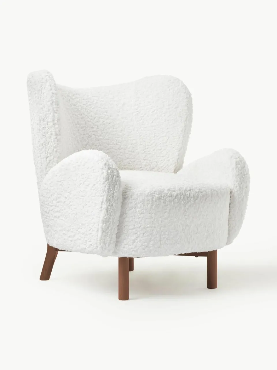 Witte teddy fauteuil Kalia^Westwing Collection Fashion