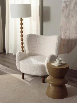 Witte teddy fauteuil Kalia^Westwing Collection Fashion
