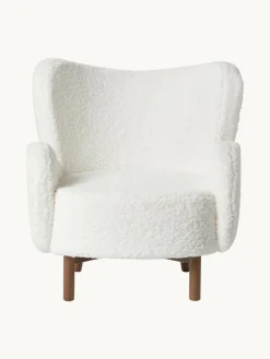 Witte teddy fauteuil Kalia^Westwing Collection Fashion