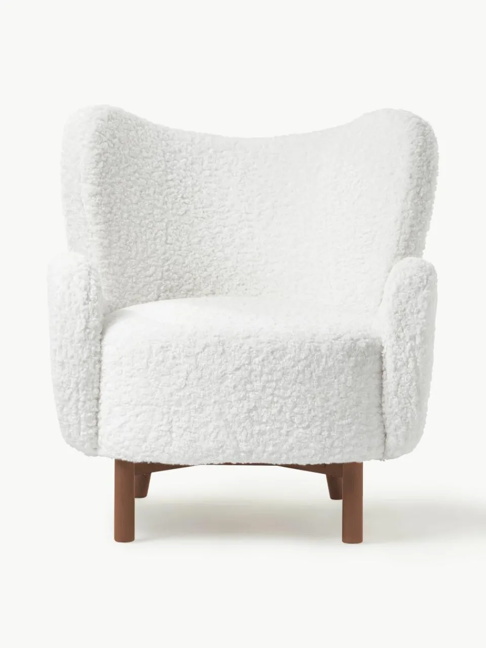 Witte teddy fauteuil Kalia^Westwing Collection Fashion