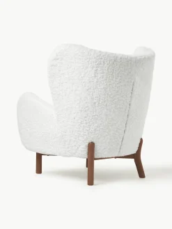 Witte teddy fauteuil Kalia^Westwing Collection Fashion