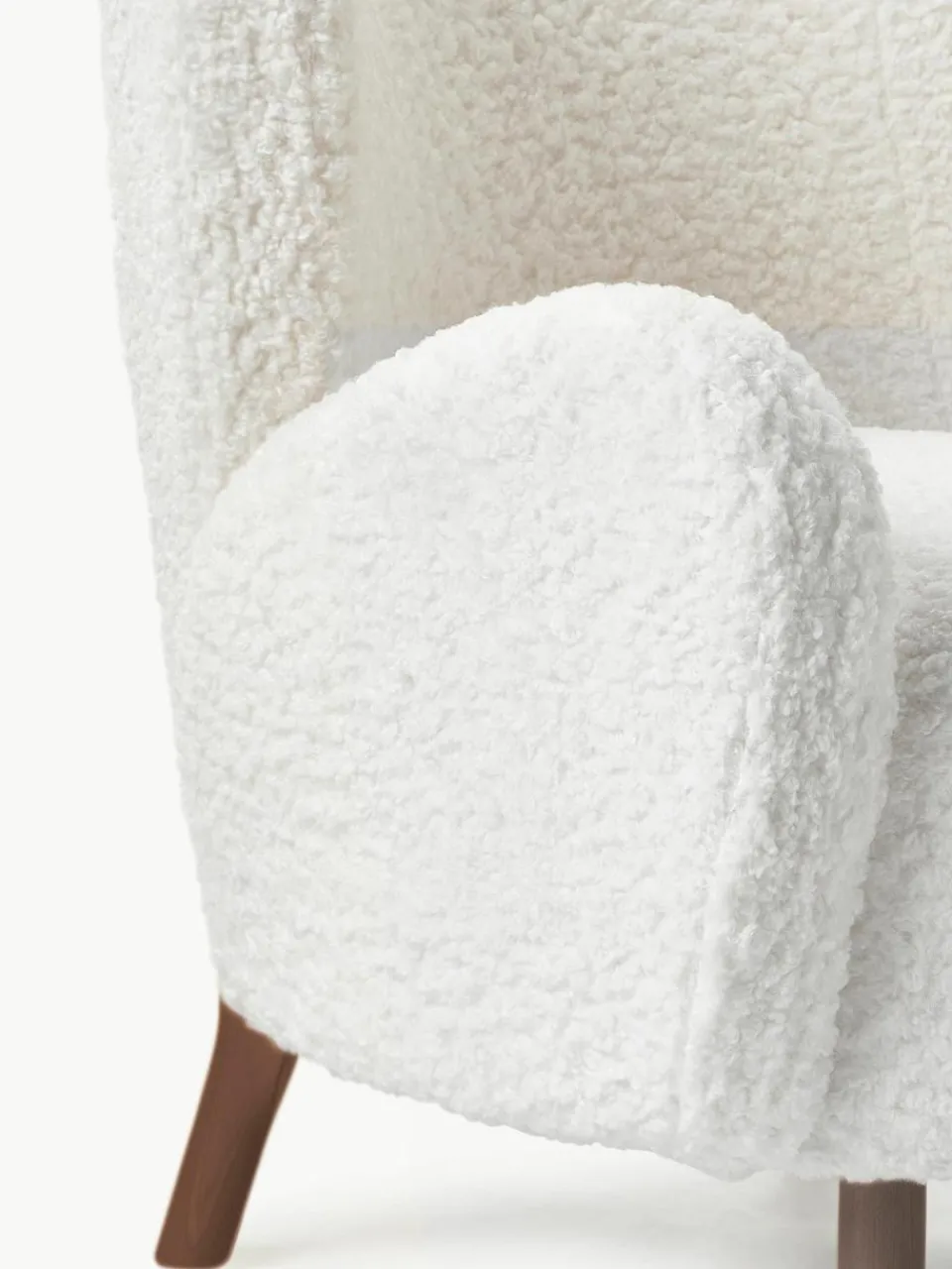 Witte teddy fauteuil Kalia^Westwing Collection Fashion