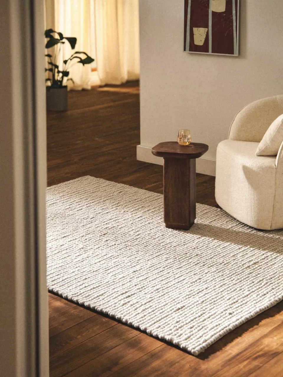 Wollen vloerkleed Bruna met gevlochten structuur^Westwing Collection Fashion