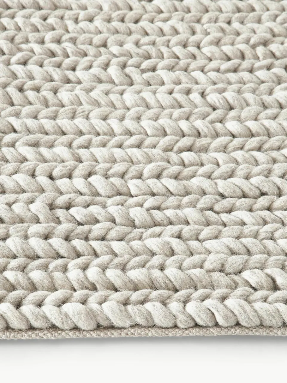 Wollen vloerkleed Bruna met gevlochten structuur^Westwing Collection Fashion