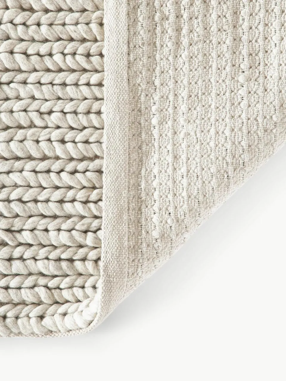 Wollen vloerkleed Bruna met gevlochten structuur^Westwing Collection Fashion