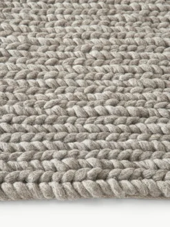 Wollen vloerkleed Bruna met gevlochten structuur^Westwing Collection Best