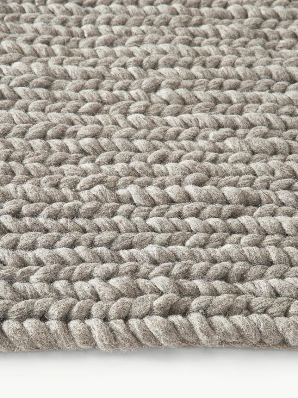 Wollen vloerkleed Bruna met gevlochten structuur^Westwing Collection Best