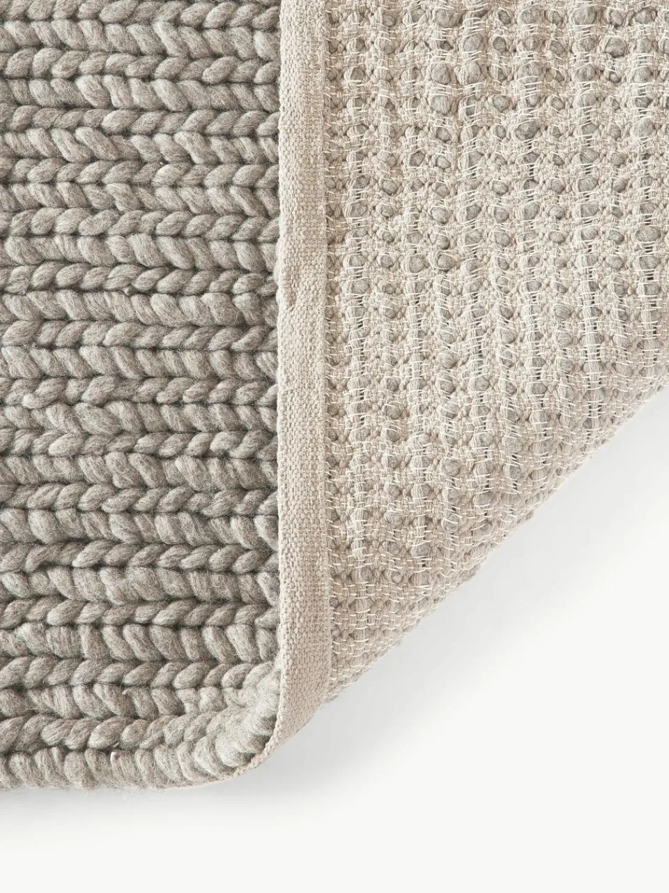 Wollen vloerkleed Bruna met gevlochten structuur^Westwing Collection Best
