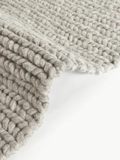 Wollen vloerkleed Bruna met gevlochten structuur^Westwing Collection Best