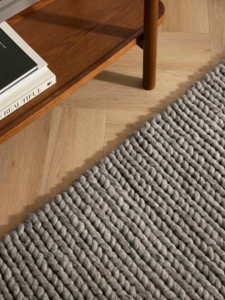 Wollen vloerkleed Bruna met gevlochten structuur^Westwing Collection Best