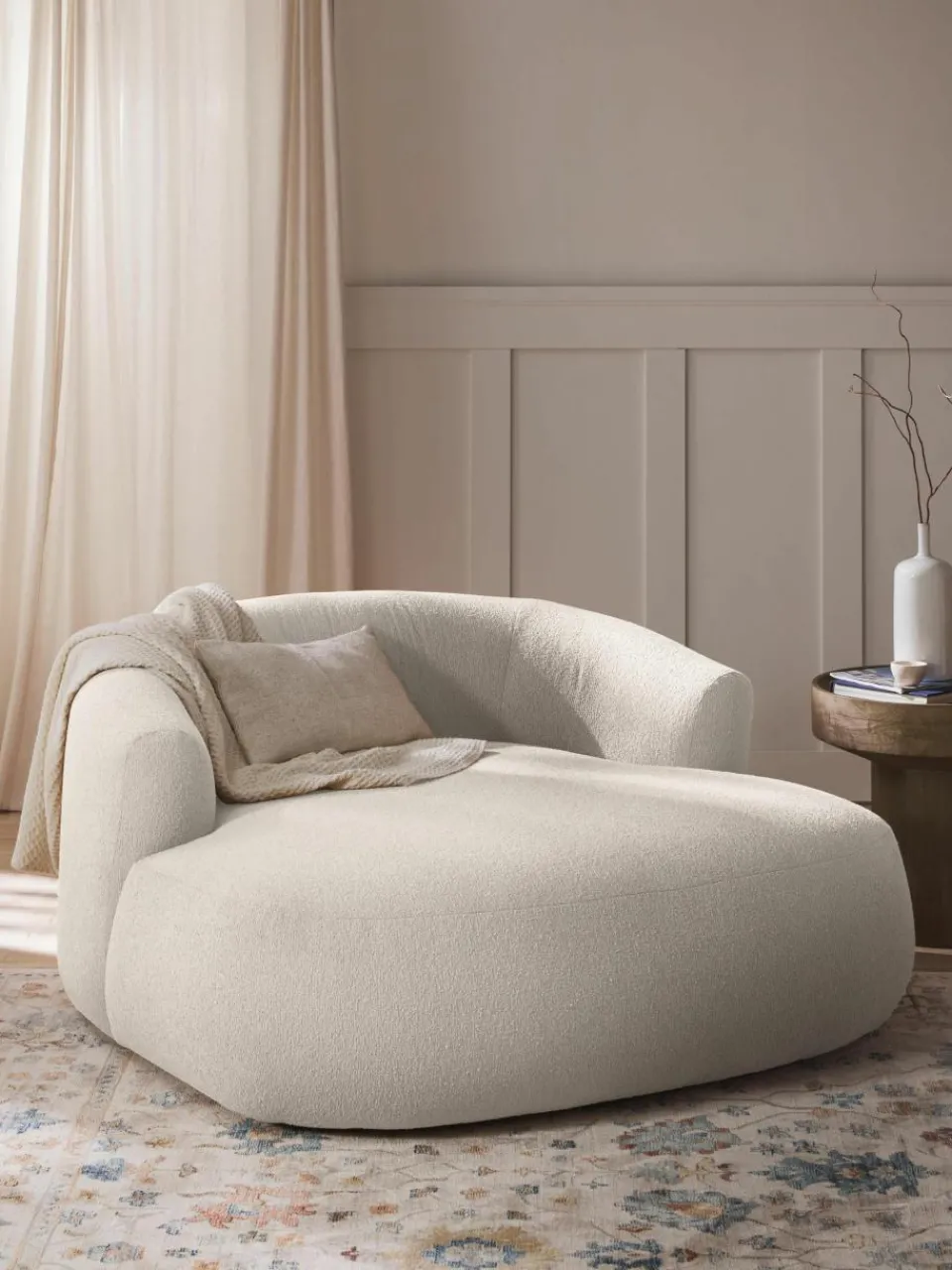 XL bouclé loungefauteuil Sofia^Westwing Collection Hot