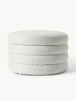 XL bouclé poef Alto met opbergruimte^Westwing Collection Online