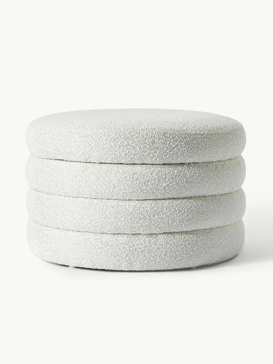 XL bouclé poef Alto met opbergruimte^Westwing Collection Online