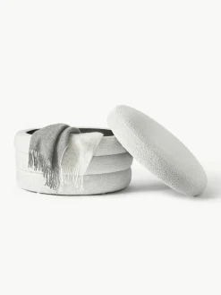 XL bouclé poef Alto met opbergruimte^Westwing Collection Online