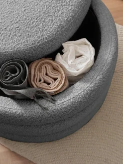 XL bouclé poef Alto met opbergruimte^Westwing Collection Best