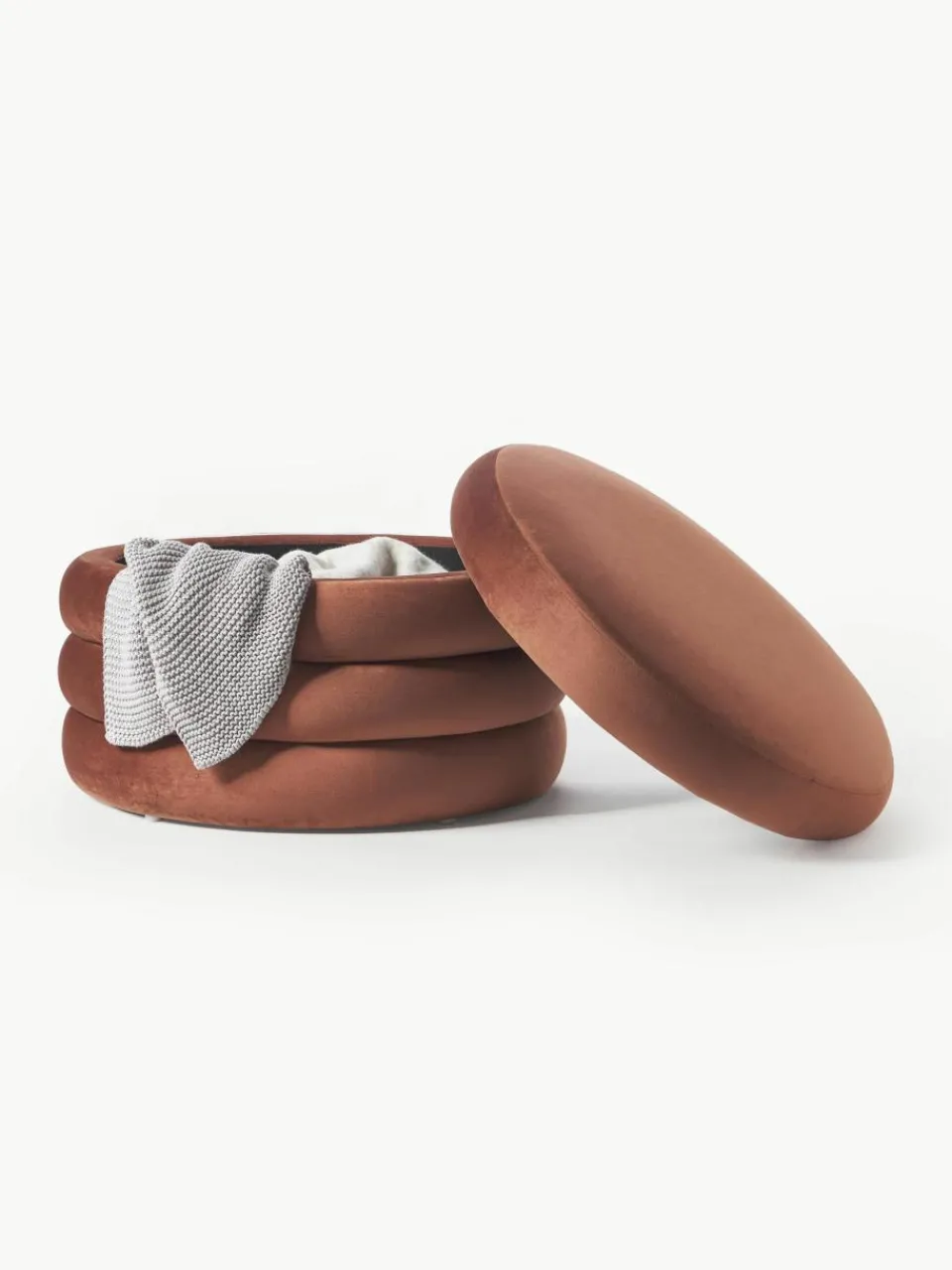 XL fluwelen poef Alto met opbergruimte^Westwing Collection Online