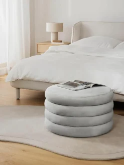 XL fluwelen poef Alto met opbergruimte^Westwing Collection Sale