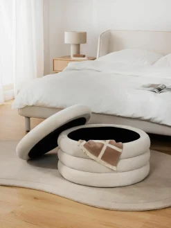 XL fluwelen poef Alto met opbergruimte^Westwing Collection Best
