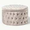 XL fluwelen poef Chiara met opbergruimte^Westwing Collection New