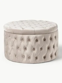 XL fluwelen poef Chiara met opbergruimte^Westwing Collection New