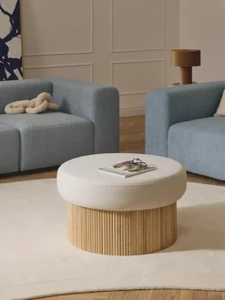XL gestoffeerde poef Nala met opbergruimte^Westwing Collection Fashion