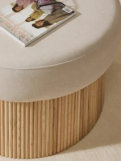 XL gestoffeerde poef Nala met opbergruimte^Westwing Collection Fashion